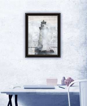 Homeroots Lighthouse Black Framed Print Wall Art - Rustic Modern Decor For Stylish Home And Office Spaces  Wood 529622