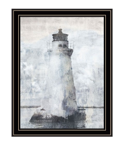 Homeroots Lighthouse Black Framed Print Wall Art - Rustic Modern Decor For Stylish Home And Office Spaces  Wood 529622