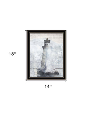Homeroots Lighthouse Black Framed Print Wall Art - Rustic Modern Decor For Stylish Home And Office Spaces  Wood 529622