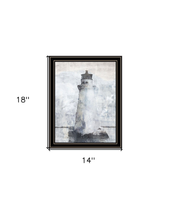 Homeroots Lighthouse Black Framed Print Wall Art - Rustic Modern Decor For Stylish Home And Office Spaces  Wood 529622