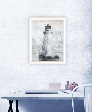 Homeroots Lighthouse Black Framed Print Wall Art – Stylish Home Décor With Rustic Modern Farmhouse Charm White Wood 529623