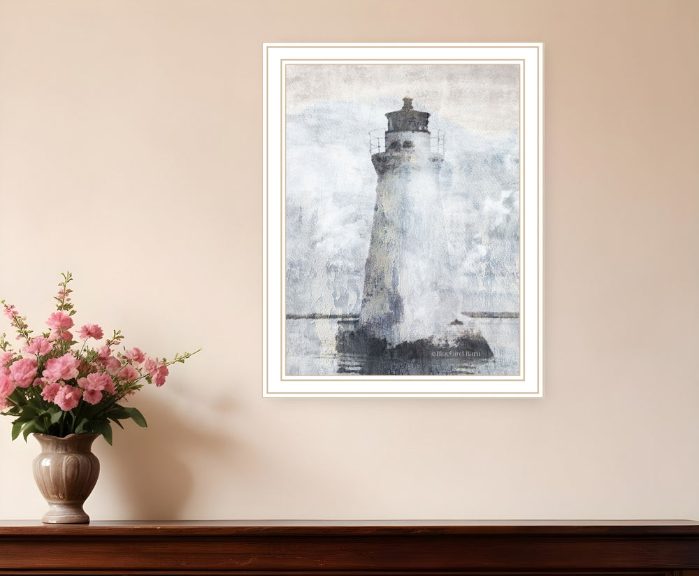 Homeroots Lighthouse Black Framed Print Wall Art – Stylish Home Décor With Rustic Modern Farmhouse Charm White Wood 529623