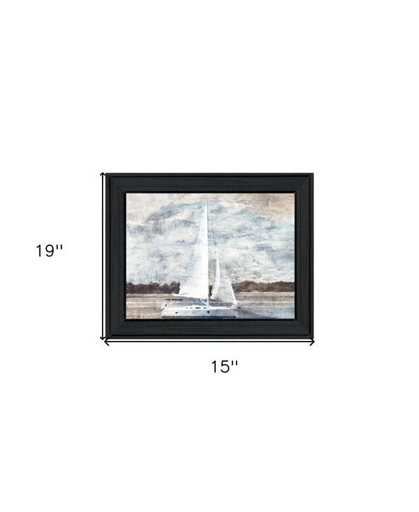 Homeroots Sailboat On Water Framed Wall Art – Rustic Decor For Modern Farmhouse Aesthetic And Unique Style Charcoal Wood 529624