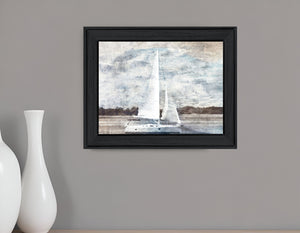 Homeroots Sailboat On Water Framed Wall Art – Rustic Decor For Modern Farmhouse Aesthetic And Unique Style Charcoal Wood 529624