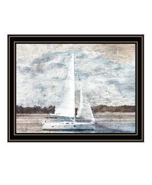 Homeroots Sailboat On Water Framed Wall Art – Rustic Decor For Modern Farmhouse Aesthetic And Unique Style Black And Gold Wood 529625