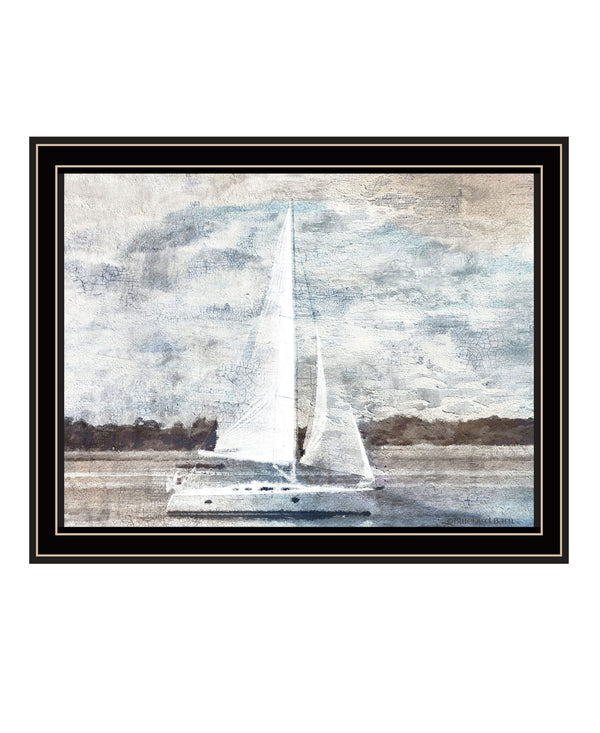 Homeroots Sailboat On Water Framed Wall Art – Rustic Decor For Modern Farmhouse Aesthetic And Unique Style Black And Gold Wood 529625