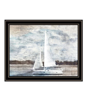 Homeroots Sailboat On Water Framed Wall Art – Rustic Decor For Modern Farmhouse Aesthetic And Unique Style Black And Gold Wood 529625