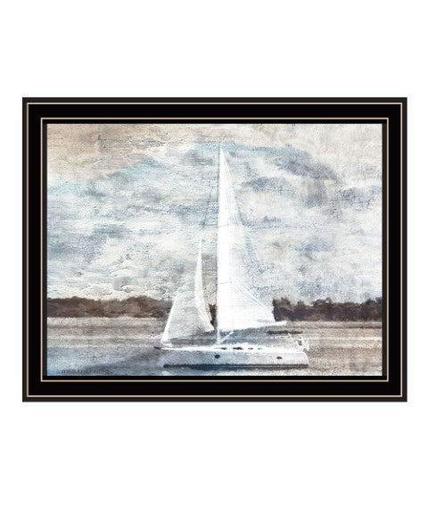 Homeroots Sailboat On Water Framed Wall Art – Rustic Decor For Modern Farmhouse Aesthetic And Unique Style Black And Gold Wood 529625