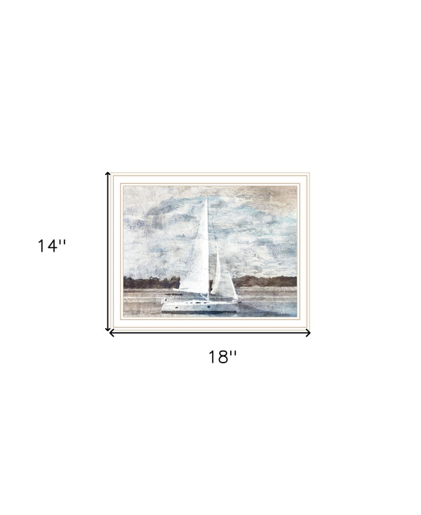 Homeroots Sailboat On Water White Framed Print Wall Art - Rustic Chic Decor For Modern Farmhouse Vibes  Wood 529626