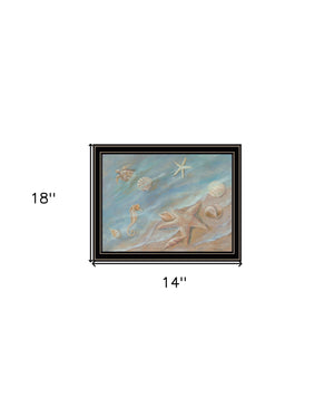 Homeroots Seashore Star Framed Print Wall Art – Stylish Rustic Decor To Elevate Your Space With Elegance Black And Gold Wood 529667