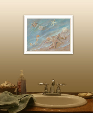 Homeroots Seashore Star Framed Print Wall Art – Stylish Rustic Decor To Elevate Your Space With Elegance White Wood 529668