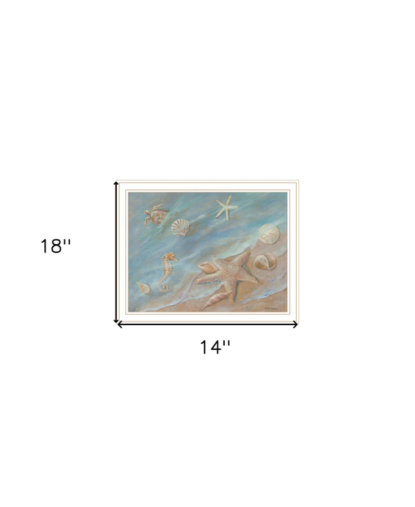 Homeroots Seashore Star Framed Print Wall Art – Stylish Rustic Decor To Elevate Your Space With Elegance White Wood 529668