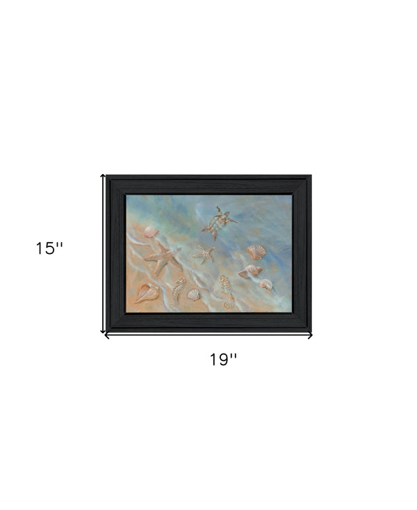 Homeroots Seashore Star Black Framed Print Wall Art - Rustic Farmhouse Decor For Modern Home Aesthetics  Wood 529669