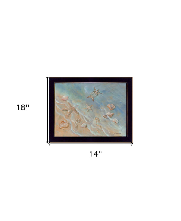 Homeroots Seashore Star Framed Wall Art Print - Rustic Decor For Modern Farmhouse Style And Vibrant Spaces Black Wood 529670