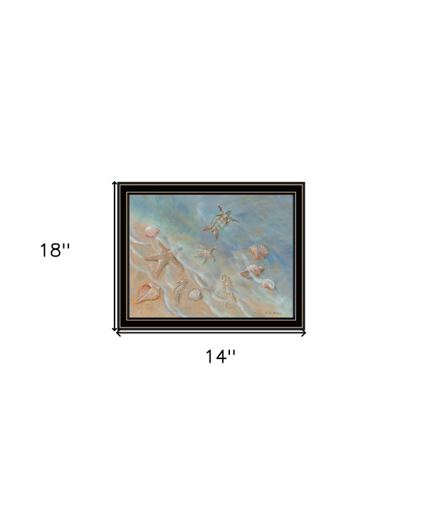 Homeroots Seashore Star Framed Wall Art Print - Rustic Decor For Modern Farmhouse Style And Vibrant Spaces Black And Gold Wood 529671