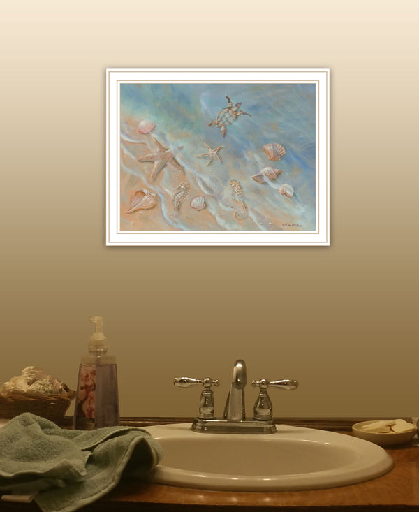 Homeroots Seashore Star Framed Wall Art Print - Rustic Decor For Modern Farmhouse Style And Vibrant Spaces White Wood 529672