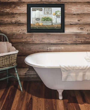 Homeroots Fluffy Towels Black Framed Print - Rustic Wall Art For Home Decor With Modern Farmhouse Vibe  Wood 529673