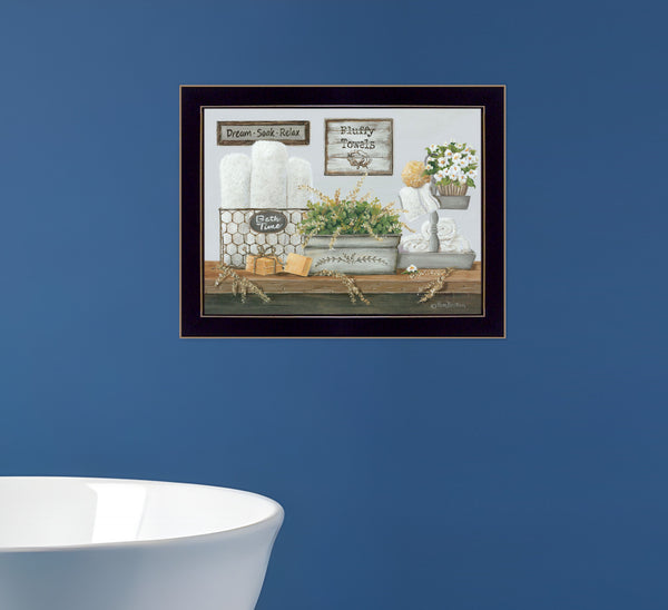 Homeroots Fluffy Towels Unique Framed Print Wall Art For Rustic Modern Farmhouse Decor And Stylish Spaces Black Wood 529674