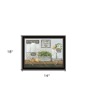 Homeroots Fluffy Towels Unique Framed Print Wall Art For Rustic Modern Farmhouse Decor And Stylish Spaces Black And Gold Wood 529675