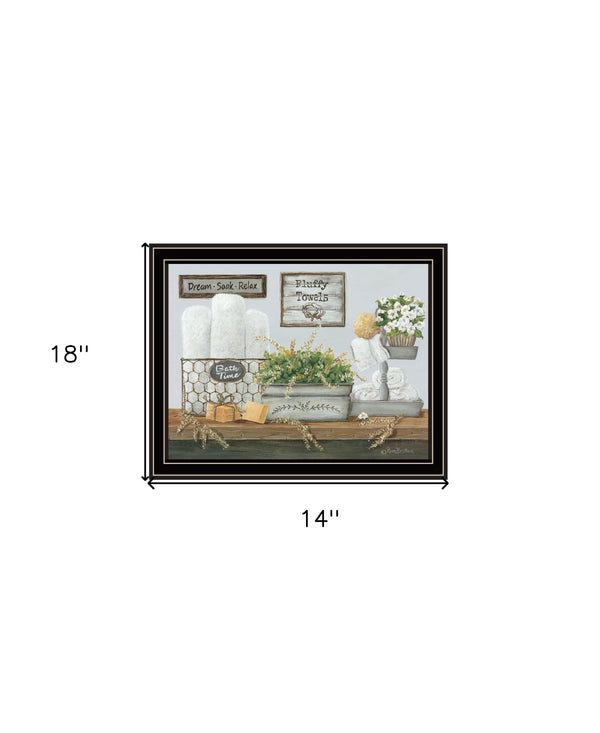 Homeroots Fluffy Towels Unique Framed Print Wall Art For Rustic Modern Farmhouse Decor And Stylish Spaces Black And Gold Wood 529675