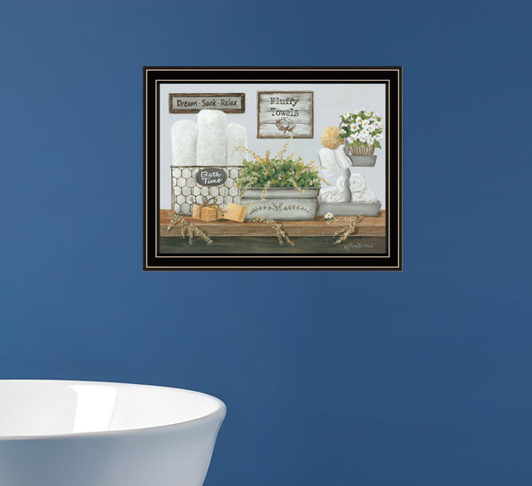 Homeroots Fluffy Towels Unique Framed Print Wall Art For Rustic Modern Farmhouse Decor And Stylish Spaces Black And Gold Wood 529675