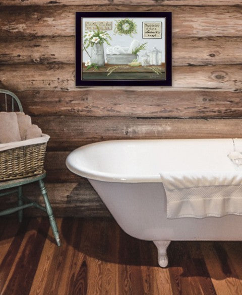 Homeroots Fresh Towels Framed Print Wall Art - Rustic Decor For Modern Farmhouse Style, 14"X18" Accents Black Wood 529678