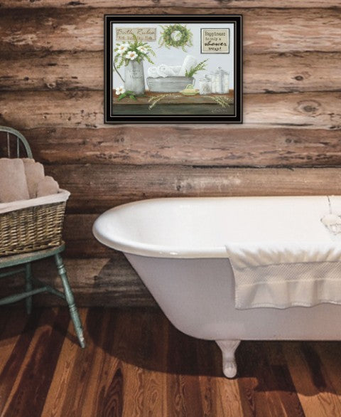 Homeroots Fresh Towels Framed Print Wall Art - Rustic Decor For Modern Farmhouse Style, 14"X18" Accents Black And Gold Wood 529679