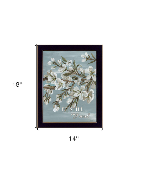 Homeroots Spring Be Still Framed Wall Art - Chic Rustic Decor For Stylish Home Interiors And Modern Spaces Black Wood 529686