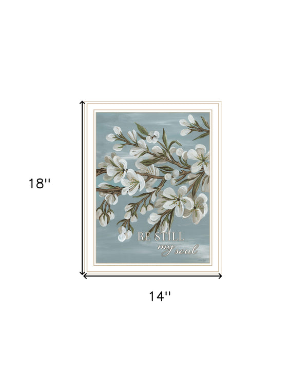 Homeroots Spring Be Still Framed Wall Art - Chic Rustic Decor For Stylish Home Interiors And Modern Spaces White Wood 529688