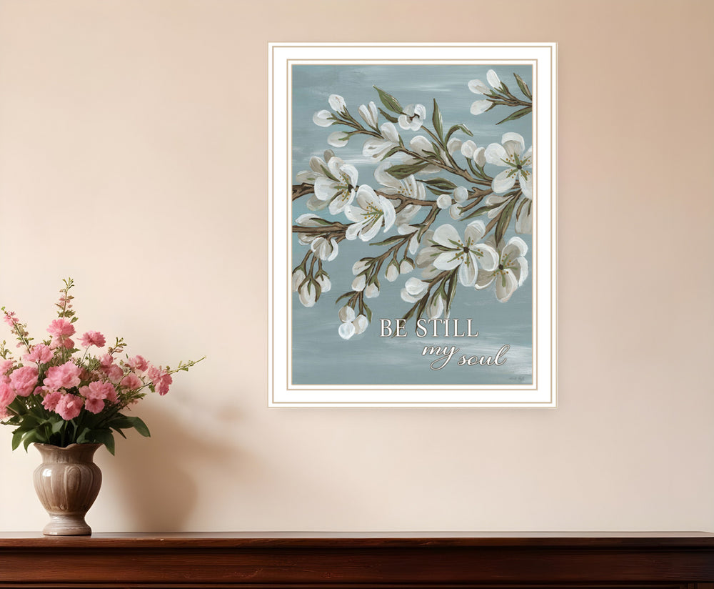 Homeroots Spring Be Still Framed Wall Art - Chic Rustic Decor For Stylish Home Interiors And Modern Spaces White Wood 529688