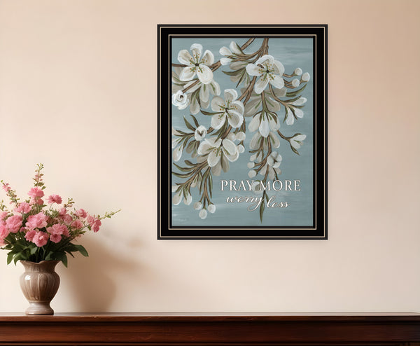 Homeroots Pray More Worry Less Inspirational Wood Wall Art Print For Modern Farmhouse Home Décor Style Black And Gold Wood 529691