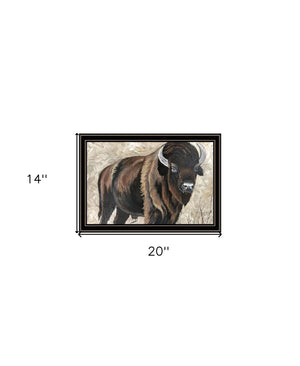 Homeroots The Boss Bison Only Black Framed Print Wall Art Black And Gold Wood 529699