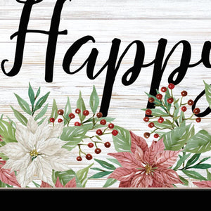 HomeRoots Happy Holiday Black Framed Print Wall Art - Rustic Charm for Farmhouse Décor & Seasonal Style 529704