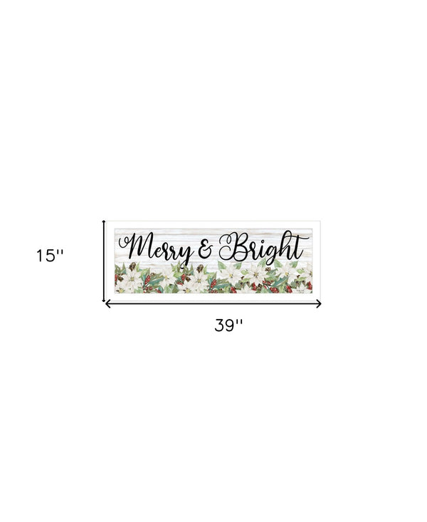 HomeRoots Merry Rustic Charm White Framed Print Wall Art for Timeless Farmhouse Décor – Ready to Hang! 529706