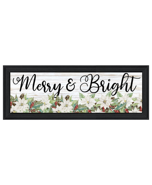 HomeRoots Merry Seasonal Black Framed Wall Art Print - Rustic Modern Farmhouse Decor for Any Space 529708