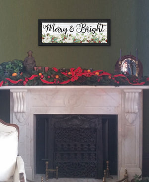 HomeRoots Merry Seasonal Black Framed Wall Art Print - Rustic Modern Farmhouse Decor for Any Space 529708