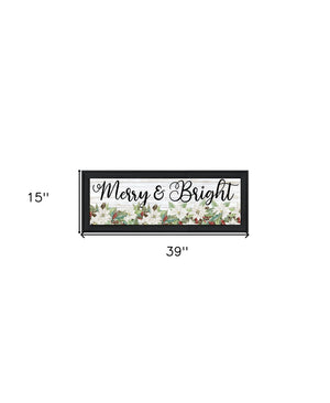 HomeRoots Merry Seasonal Black Framed Wall Art Print - Rustic Modern Farmhouse Decor for Any Space 529708