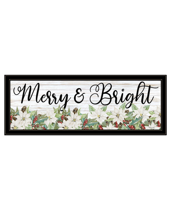 Homeroots Merry And Bright Black Framed Print Wall Art Black And Gold Wood 529709