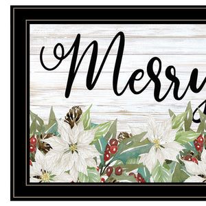 Homeroots Merry And Bright Black Framed Print Wall Art Black And Gold Wood 529709