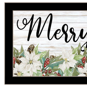 Homeroots Merry And Bright Black Framed Print Wall Art Black Wood 529710