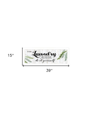 Homeroots The Laundry Room White Framed Print Laundry Wall Art  Wood 529711