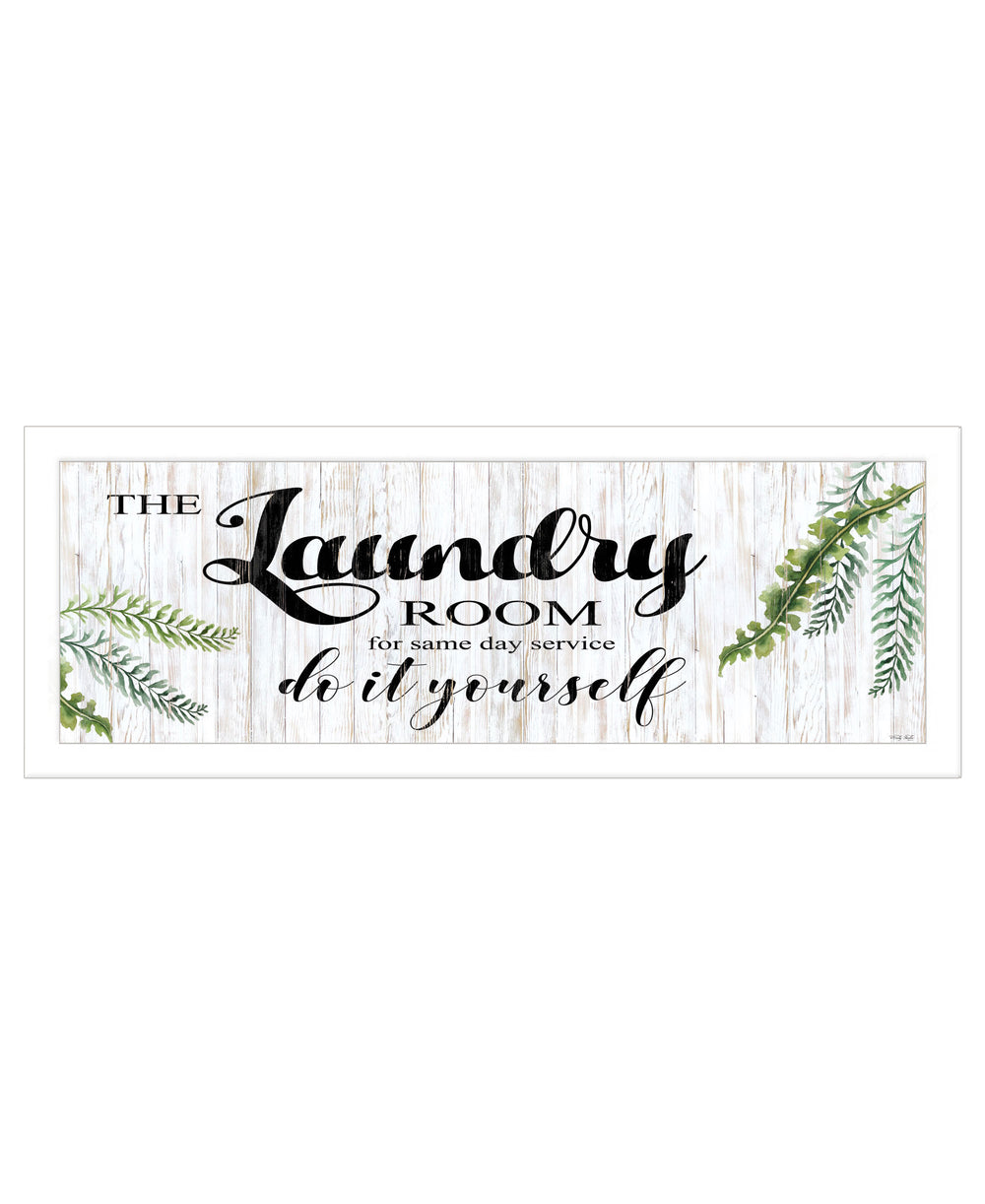 Homeroots The Laundry Room White Framed Print Laundry Wall Art  Wood 529711