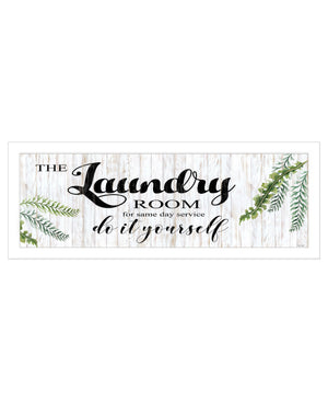 Homeroots The Laundry Room White Framed Print Laundry Wall Art  Wood 529711