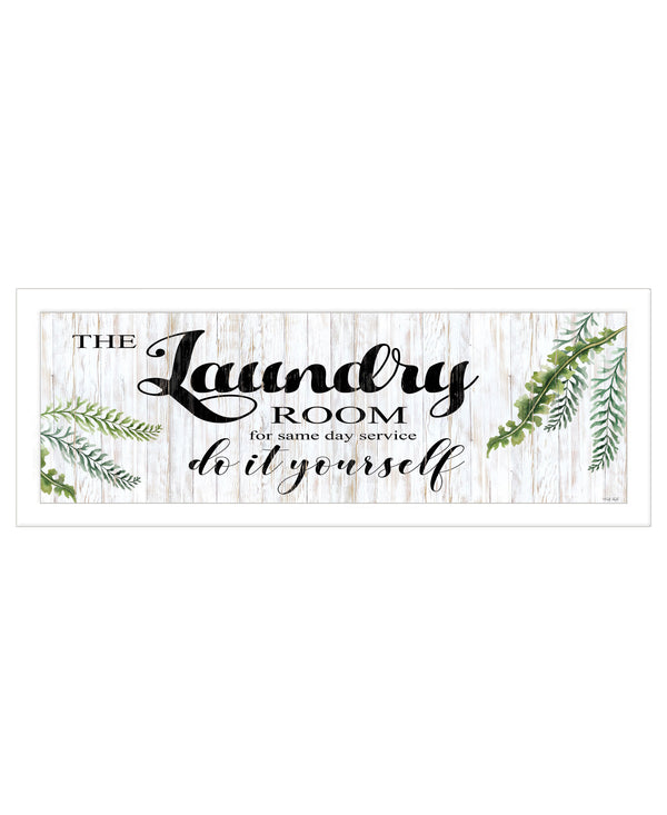 Homeroots The Laundry Room White Framed Print Laundry Wall Art  Wood 529711