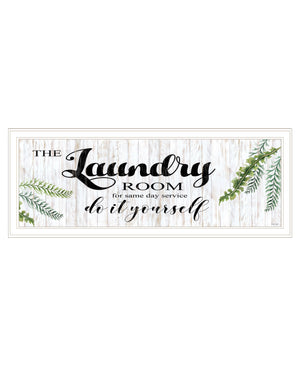 Homeroots The Laundry Room White And Brown Framed Print Laundry Wall Art  Wood 529712