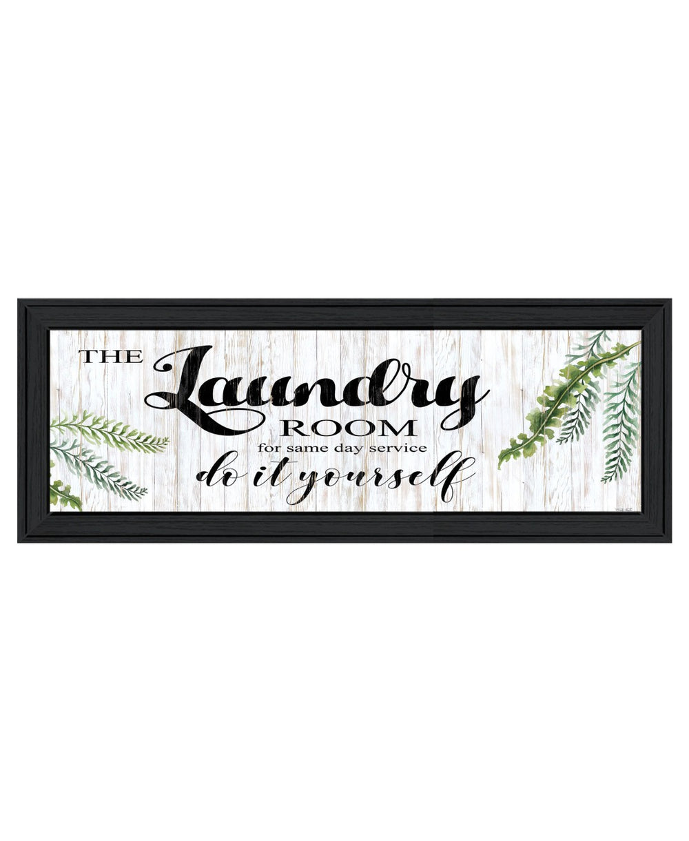HomeRoots The Laundry Room Rustic Modern Wall Art Print - Eco-Friendly Framed Decor for Laundry Spaces Charcoal 529713
