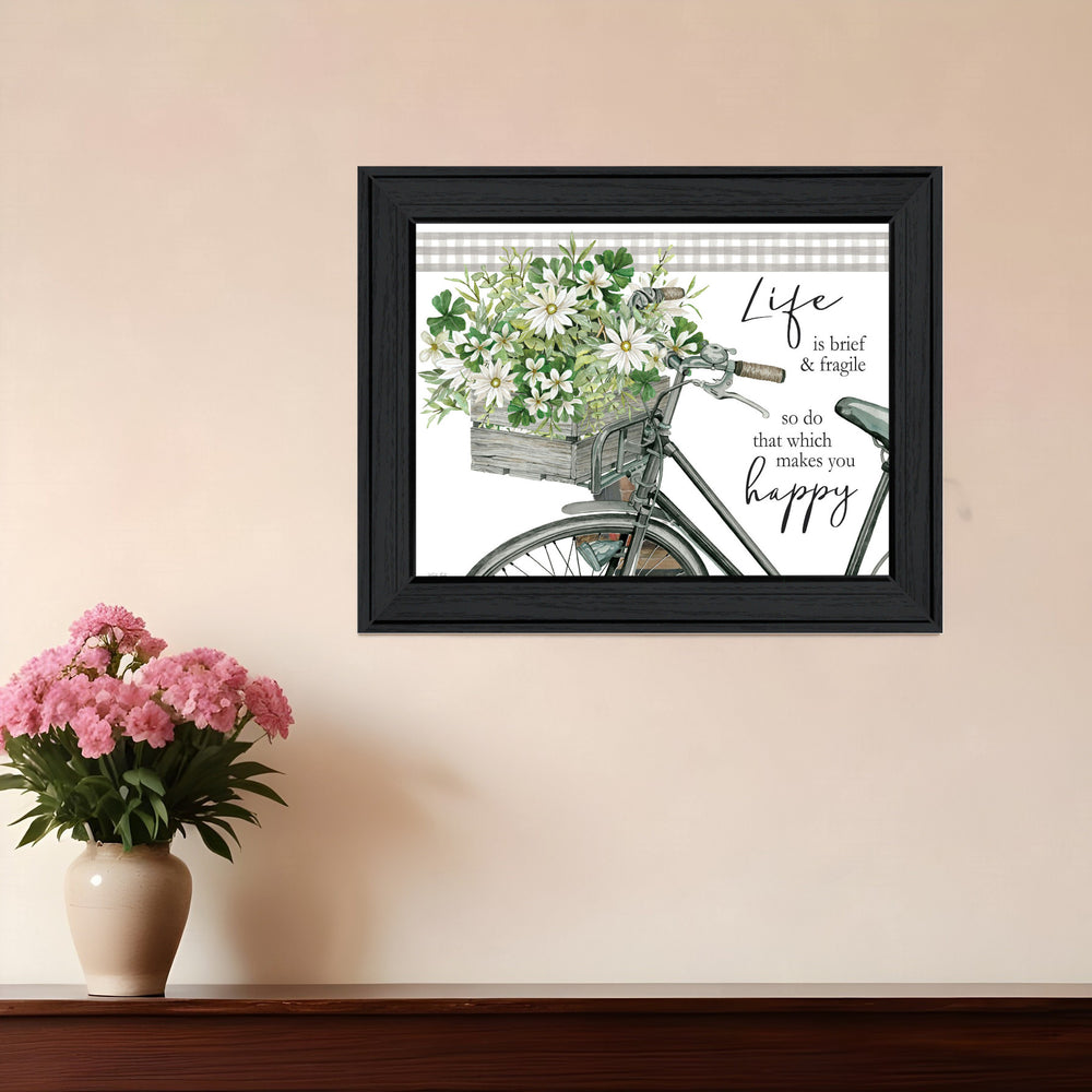 Homeroots Do That Which Makes You Happy Black Framed Print Wall Art – Rustic Modern Decor For Stylish Spaces  Wood 529738