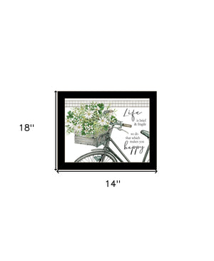 Homeroots Do That Which Makes You Happy Inspiring Framed Print Wall Art For Modern Rustic Home Decor Black Wood 529739