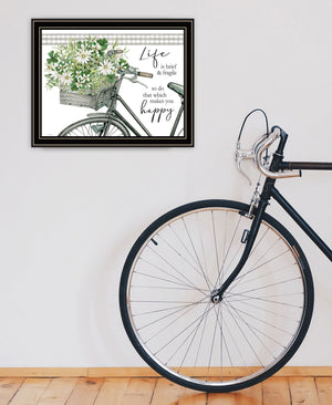 Homeroots Do That Which Makes You Happy Inspiring Framed Print Wall Art For Modern Rustic Home Decor Black And Gold Wood 529740