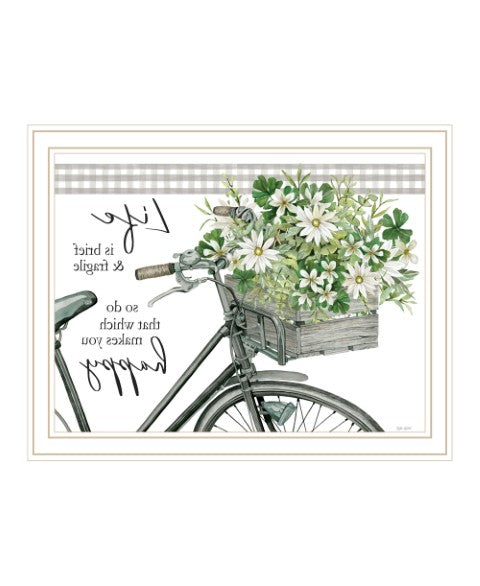 Homeroots Do That Which Makes You Happy Inspiring Framed Print Wall Art For Modern Rustic Home Decor White Wood 529741